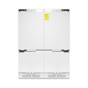 ZLINE Autograph Edition 60 in. 32.2 cu. ft. Panel Ready French Door Built-In Bottom Freezer Refrigerator with Water Dispenser and Ice Maker with Champagne Bronze Accents (RBIVZ-60-CB) front, closed, no panels.