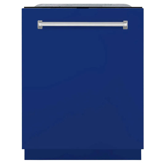 ZLINE 24 in. Monument Series 3rd Rack Top Touch Control Dishwasher with Blue Matte Panel, 45dBa (DWMT-24-BM) main image.