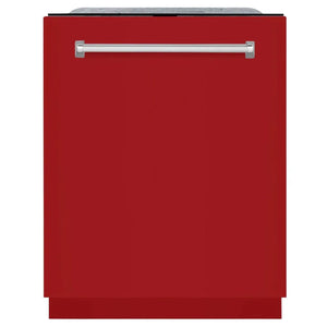 ZLINE 24 in. Monument Series 3rd Rack Top Touch Control Dishwasher with Red Gloss Panel, 45dBa (DWMT-RG-24) main image.