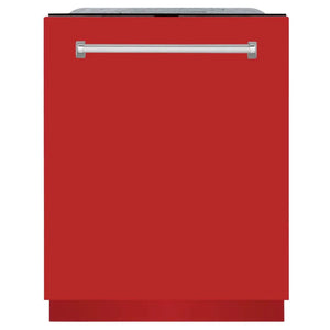 ZLINE 24 in. Monument Series 3rd Rack Top Touch Control Dishwasher with Red Matte Panel, 45dBa (DWMT-RM-24) main image.