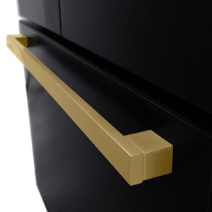Square Champagne Bronze Handle on bottom-freezer drawer