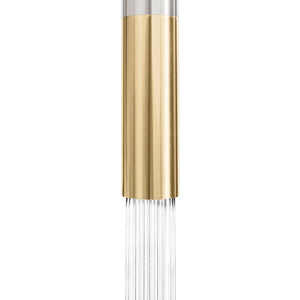 ZLINE Autograph Edition Gemini Pull Down Single Handle Kitchen Faucet in Brushed Nickel and Champagne Bronze (GEM-KF-ZBNCB) spout on, spray mode.