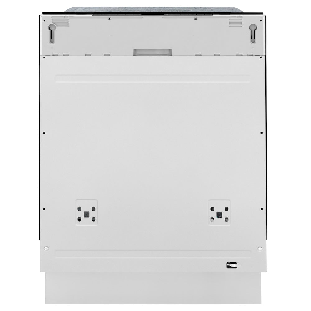 ZLINE Autograph Edition 24 in. Monument Series 3rd Rack Top Touch Control Tall Tub Dishwasher in Custom Panel Ready with Matte Black Handle, 45dBa (DWMTZ-24-MB) front.