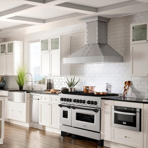 ZLINE Autograph Edition 48 in. 6.0 cu. ft. Legacy Dual Fuel Range with 7 Burner Gas Cooktop and 2 Electric Ovens in Satin Stainless Steel and Matte Black Accents (RASZ-SN-48-MB)