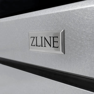 ZLINE Autograph Edition 36 in. 5.2 cu. ft. Paramount Gas Range with 6 Burner Cooktop and Convection Gas Oven in Satin Stainless Steel and Champagne Bronze Accents (SGRSZ-36-CB) ZLINE badge logo.