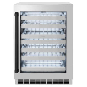ZLINE Autograph Edition 24 in. Touchstone Dual Zone 44 Bottle Wine Cooler With Stainless Steel Glass Door And Matte Black Handle (RWDOZ-GS-24-MB) main image.