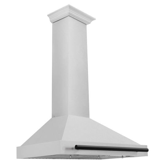 ZLINE Autograph Edition 36 in. Convertible Satin Stainless Steel Wall Mount Range Hood with Matte Black Handle (KB4SNZ-36-MB)