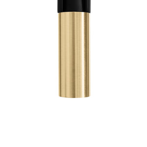 ZLINE Autograph Edition Sierra Pull Down Spring Single Handle Kitchen Faucet in Matte Black and Champagne Bronze (SRA-KF-ZMBCB) spout off.