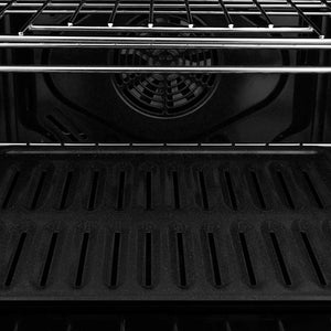 ZLINE Autograph Edition 30 in. Professional True Convection Single Wall Oven with Air Fry and Self Clean in Stainless Steel with Champagne Bronze Handle (WASZ-30-CB) close-up detail, adjustable racks.