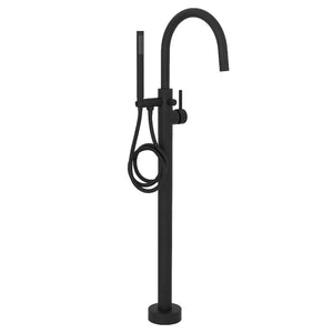 ZLINE Autograph Edition Emerald Bay Bath Tub Filler with Hand Shower in Matte Black (EMBY-BTF-MB) main image.