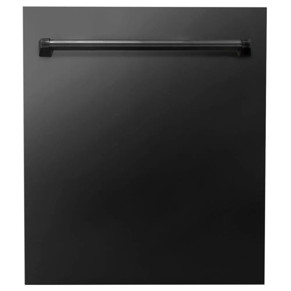 ZLINE 24 in. Top Control Dishwasher with Black Stainless Steel Panel and Traditional Style Handle, 52dBa (DW-BS-24) main image.