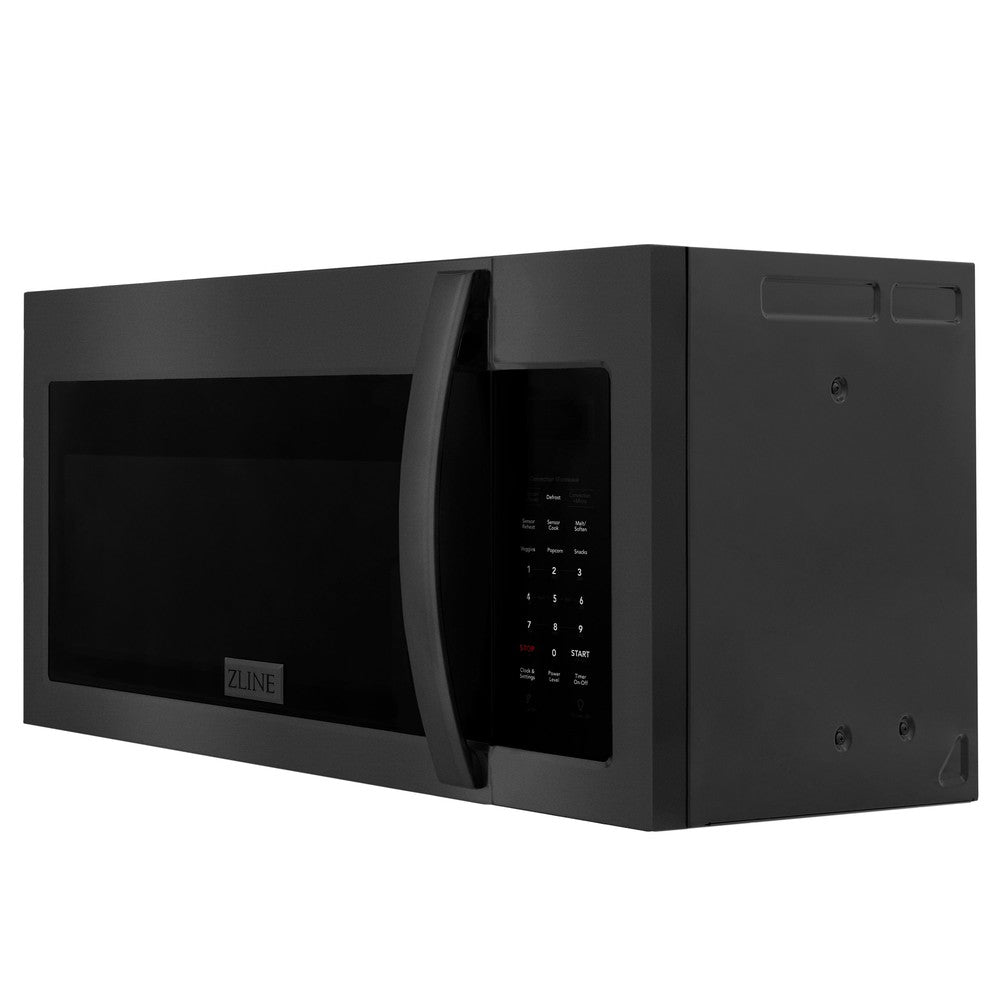 ZLINE Kitchen Package with 30 in. Black Stainless Steel Rangetop and 30 in. Over The Range Microwave with Modern Handle (2KP-RTBOTR30)