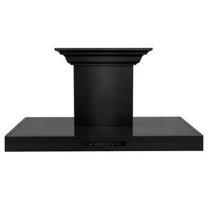 ZLINE 36 in. CrownSound™ Ducted Vent Wall Mount Range Hood in Black Stainless Steel with Built-in Bluetooth Speakers (BSKENCRN-BT-36) front.