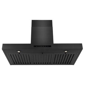 ZLINE 36 in. Convertible Vent Wall Mount Range Hood in Black Stainless Steel (BSKEN-36) front, under.