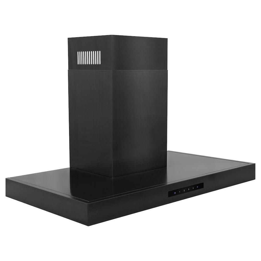 ZLINE 36 in. Convertible Vent Wall Mount Range Hood in Black Stainless Steel (BSKEN-36) top side.