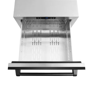 ZLINE 24 in. Touchstone 168 Can Outdoor-Rated Dual Refrigerator Drawer with Black Stainless Steel Doors (RDSO-BS-24)