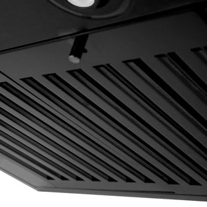 ZLINE 30 in. Convertible Vent Wall Mount Range Hood in Black Stainless Steel with Crown Molding (BSKENCRN-30)