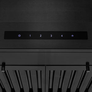 ZLINE 24 in. CrownSound™ Ducted Vent Wall Mount Range Hood in Black Stainless Steel with Built-in Bluetooth Speakers (BSKENCRN-BT-24)