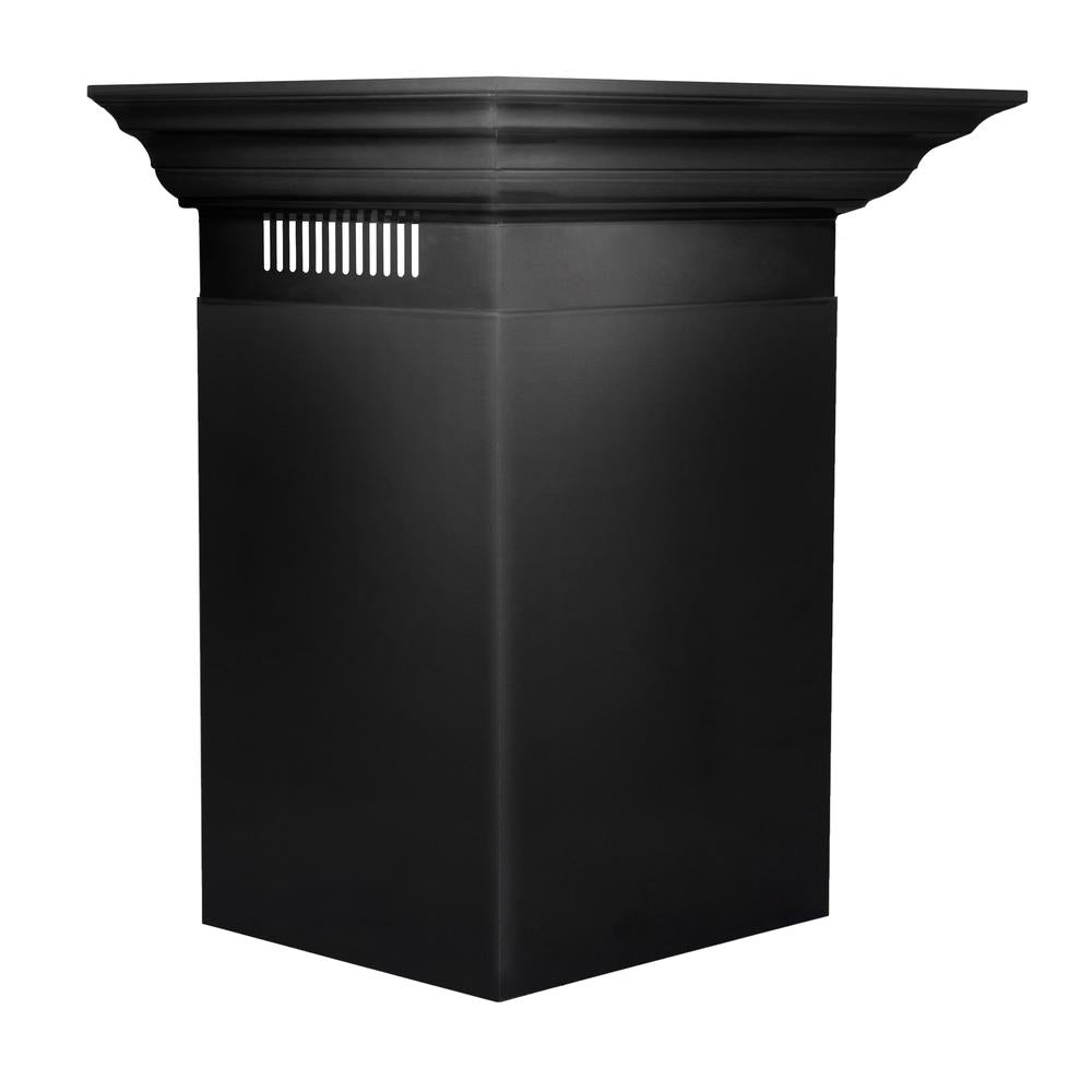 ZLINE 36 in. Convertible Vent Wall Mount Range Hood in Black Stainless Steel with Crown Molding (BSKENCRN-36)