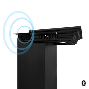ZLINE 36 in. CrownSound™ Ducted Vent Wall Mount Range Hood in Black Stainless Steel with Built-in Bluetooth Speakers (BSKENCRN-BT-36)