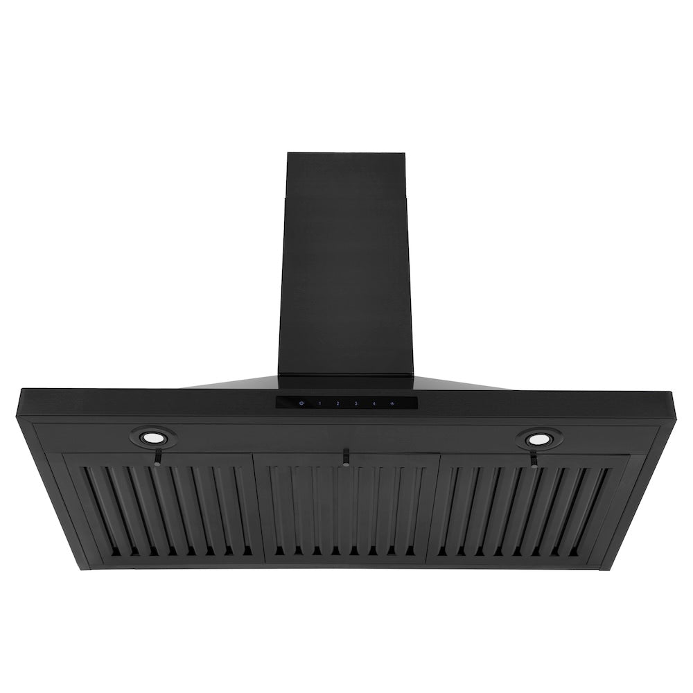 ZLINE 36 in. Convertible Vent Wall Mount Range Hood in Black Stainless Steel (BSKBN-36) front, under.