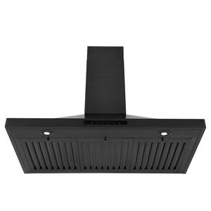 ZLINE Kitchen Package with 36 in. Black Stainless Steel Rangetop, 36 in. Convertible Range Hood and Double Wall Oven (3KP-RTBRH36-AWD)