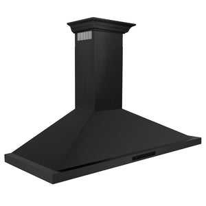ZLINE 48 in. Convertible Vent Wall Mount Range Hood in Black Stainless Steel with Crown Molding (BSKBNCRN-48) side.
