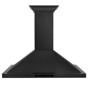 ZLINE 30 in. Convertible Vent Wall Mount Range Hood in Black Stainless Steel with Crown Molding (BSKBNCRN-30) front.