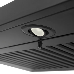ZLINE 36 in. Convertible Vent Wall Mount Range Hood in Black Stainless Steel (BSKBN-36) built-in lighting.