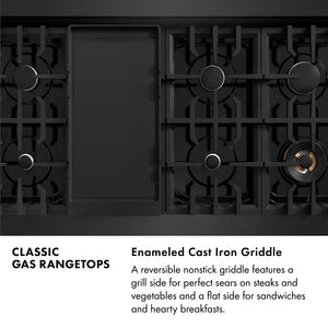 ZLINE 48 in. Classic Gas Rangetop with 8 Burners and Porcelain Cooktop in Black Stainless Steel (RTB2-48)