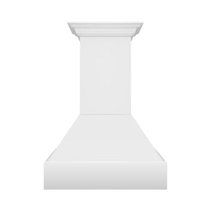 ZLINE 30 in. Wooden Wall Mount Range Hood in Rustic Bright White Finish (355WW-30) front.