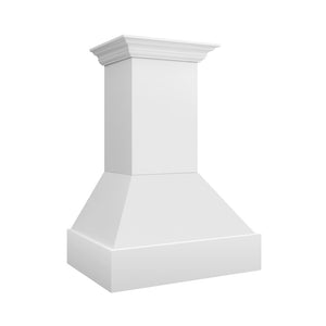 ZLINE 36 in. Wooden Wall Mount Range Hood in Rustic Bright White Finish (355WW-36) side.