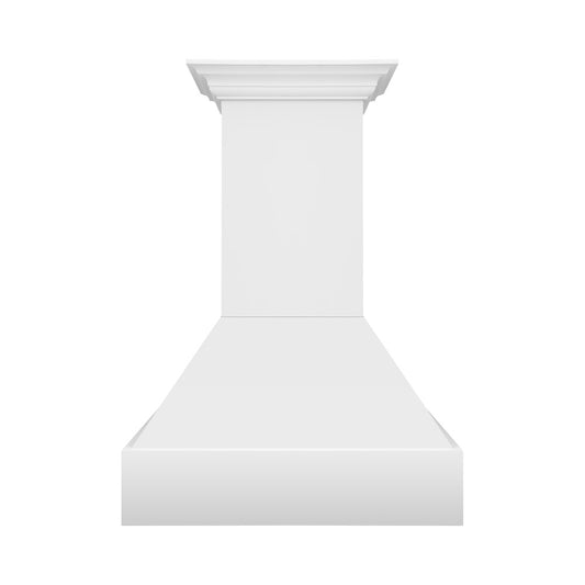 ZLINE 36 in. Wooden Wall Mount Range Hood in Rustic Bright White Finish (355WW-36) front.