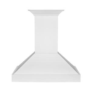 ZLINE 30 in. Wooden Wall Mount Range Hood in Smooth Bright White Finish (KBWW-30) front.