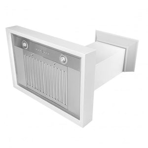 ZLINE 30 in. Wooden Wall Mount Range Hood in Smooth Bright White Finish (KBWW-30) side, under.