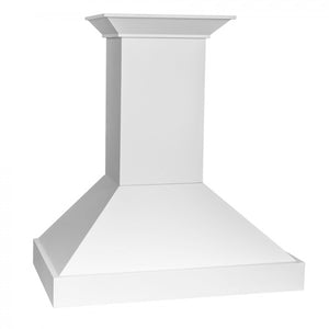 ZLINE 36 in. Wooden Wall Mount Range Hood in Smooth Bright White Finish (KBWW-36) front.