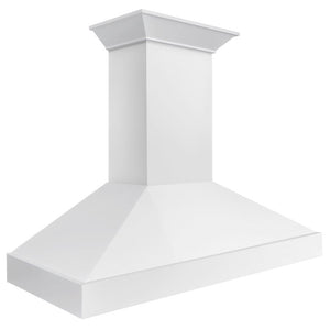 ZLINE 48 in. Wooden Wall Mount Range Hood in Smooth Bright White Finish (KBWW-48) side.