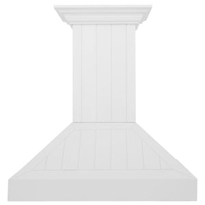 ZLINE 30 in. Wooden Wall Mount Range Hood in Shiplap Bright White Finish (KPWW-30) front.