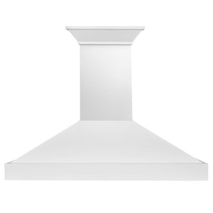 ZLINE 48 in. Wooden Wall Mount Range Hood in Smooth Bright White Finish (KBWW-48) front.