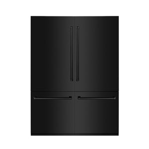 ZLINE 60 in. 32.2 cu. ft. Built-In 4-Door French Door Refrigerator with Internal Water and Ice Dispenser in Black Stainless Steel (RBIV-BS-60)