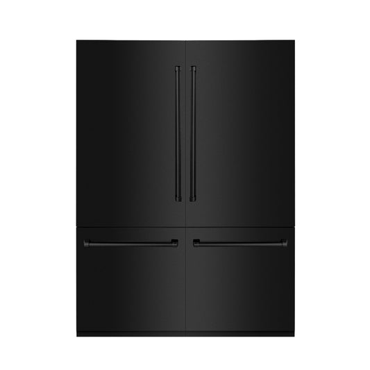 ZLINE 60 in. 32.2 cu. ft. Built-In 4-Door French Door Refrigerator with Internal Water and Ice Dispenser in Black Stainless Steel (RBIV-BS-60)