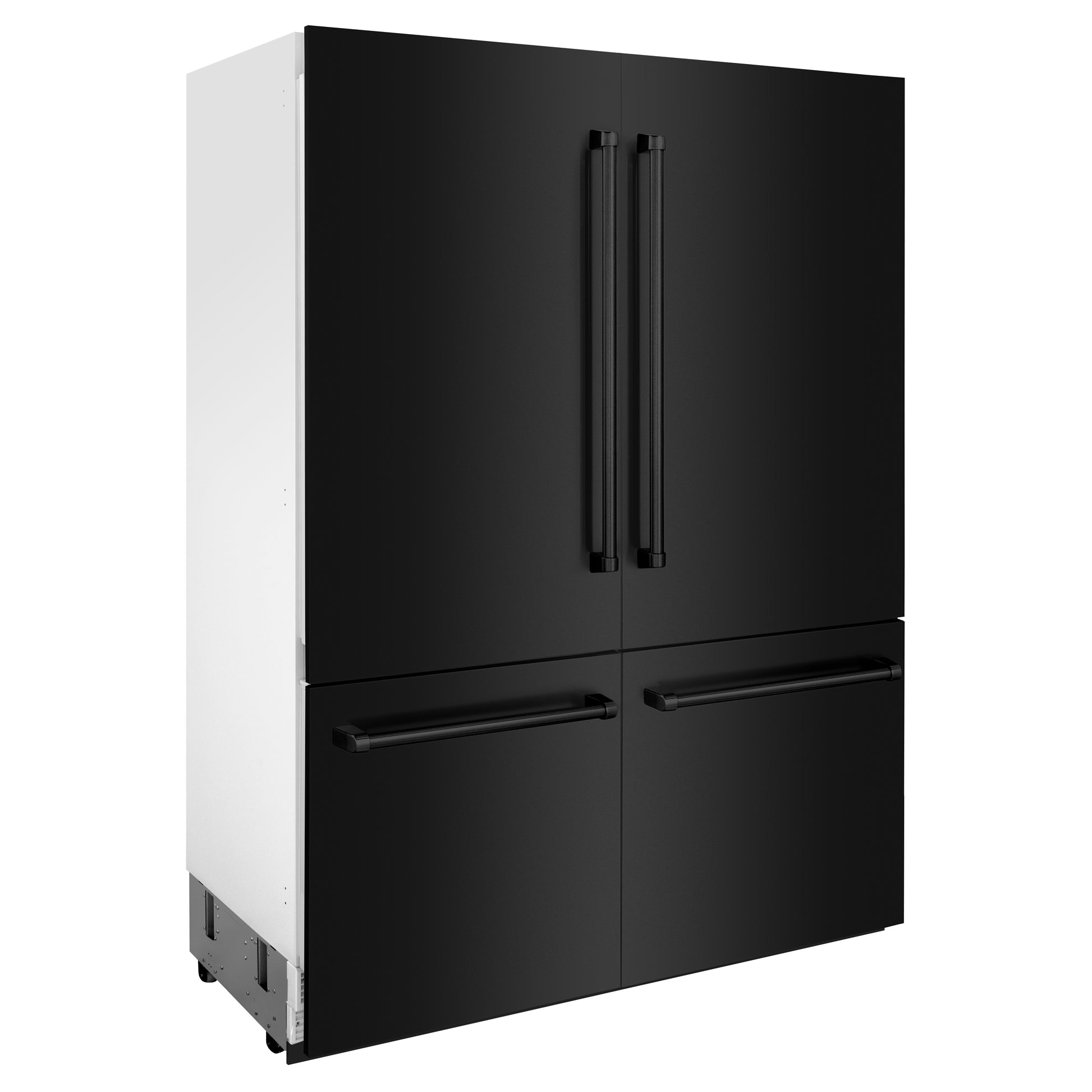 ZLINE 60 in. 32.2 cu. ft. Built-In 4-Door French Door Refrigerator with Internal Water and Ice Dispenser in Black Stainless Steel (RBIV-BS-60)