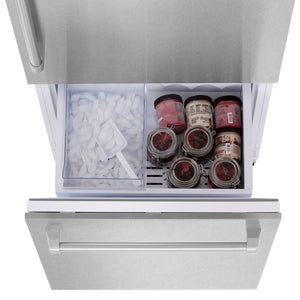 ZLINE 30 in. 16.1 cu. ft. Built-In 2-Door Bottom Freezer Refrigerator with Internal Water and Ice Dispenser in Fingerprint Resistant Stainless Steel (RBIV-SN-30)