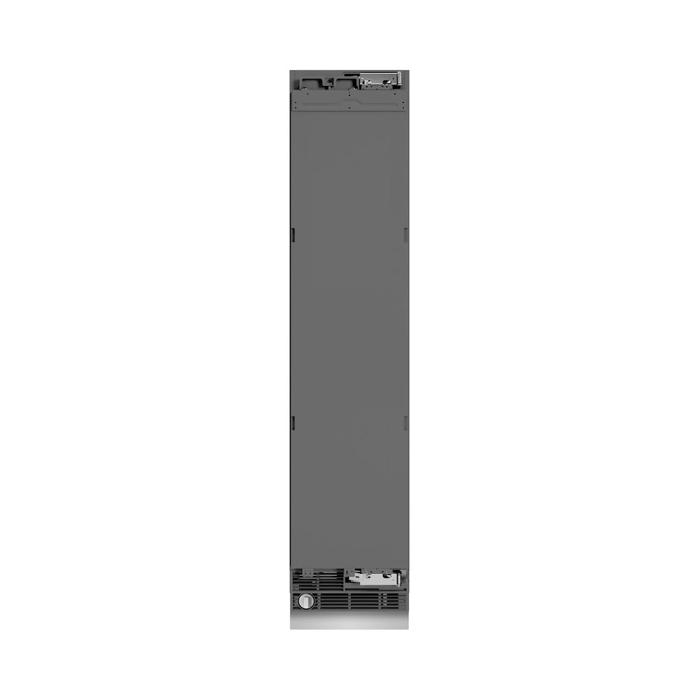 ZLINE 18 in. 8.6 cu. ft. Panel Ready Right Hinge Column Freezer with Graphite Gray Interior (RBCFVR-18) front, closed.