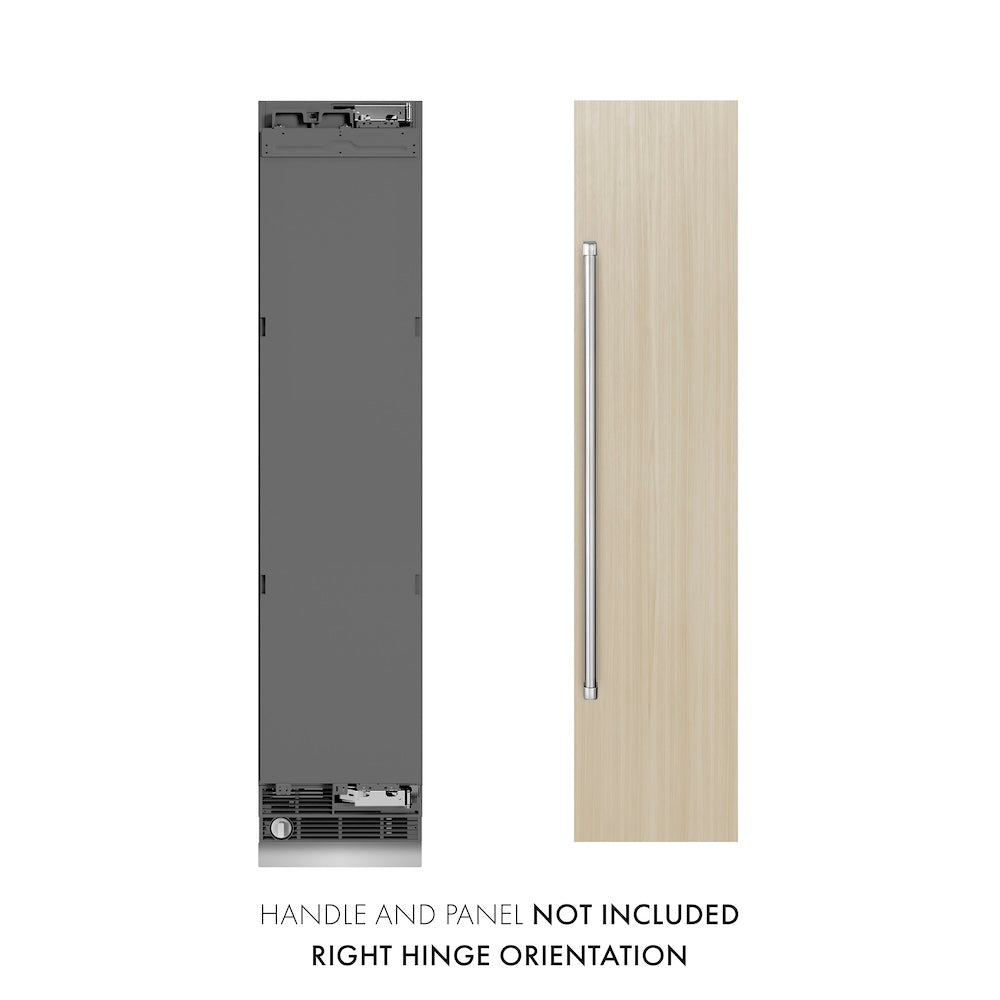 ZLINE 18 in. 8.6 cu. ft. Panel Ready Right Hinge Column Freezer with Graphite Gray Interior (RBCFVR-18)
