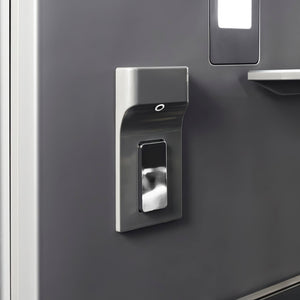 ZLINE Autograph Edition 30 in. 16.7 cu. ft. Panel Ready Column Refrigerator with Graphite Gray Interior and Champagne Bronze Accents (RBCRVZ-30-CB) internal water dispenser.