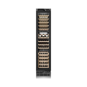 ZLINE 18 in. 9.0 cu. ft. Triple Zone 68 Bottle Panel Ready Right Hinge Column Wine Cooler (RBCWVR-18) front, closed.