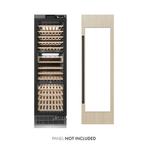 ZLINE Autograph Edition 24 in. 12.4 cu. ft. Triple Zone 100 Bottle Panel Ready Column Wine Cooler with Matte Black Accents (RBCWVZ-24-MB)