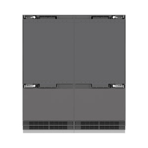 ZLINE 72 in. 39.6 cu. ft. Panel Ready French Door Built-In Bottom Freezer Refrigerator with Water Dispensers and Ice Makers with Graphite Gray Interior (GRBIT-72) front, no panels, closed.