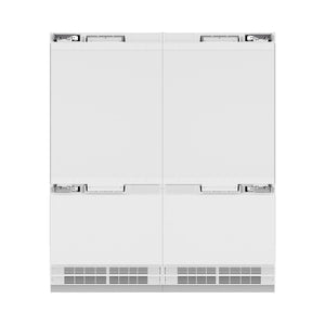 ZLINE Autograph Edition 72 in. 39.6 cu. ft. Panel Ready French Door Built-In Bottom Freezer Refrigerator with Water Dispensers and Ice Makers and Champagne Bronze Accents (RBITZ-72-CB) front, no panels, closed.